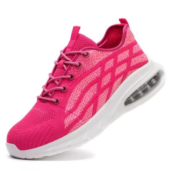 Lightweight Breathable Work Shoes Black / Pink Work Boots Womens