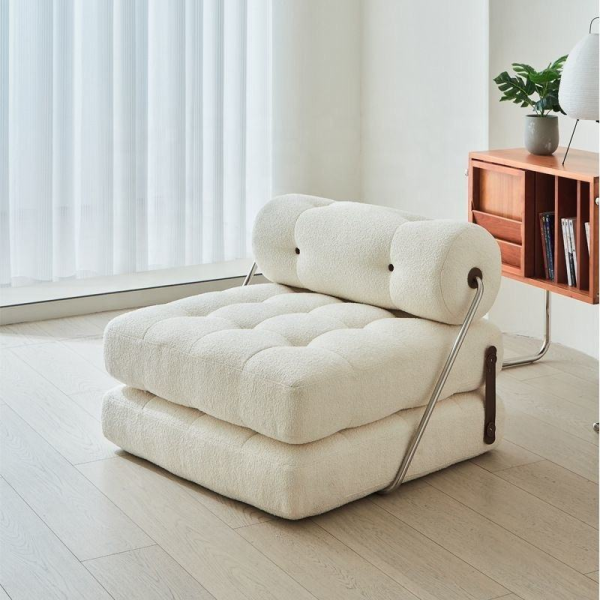 2025 New Single Modular Recliner Lazy Sofa Bed Foldable Floor Sofa Cloud Couch Compressed Tufted Upholstered