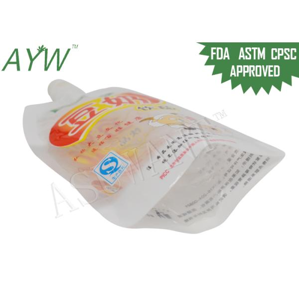 Прозрачный полиэтиленовый пакет качества еды для жидкостей, стоит вверх мешок Споут для Соймилк КК питательного