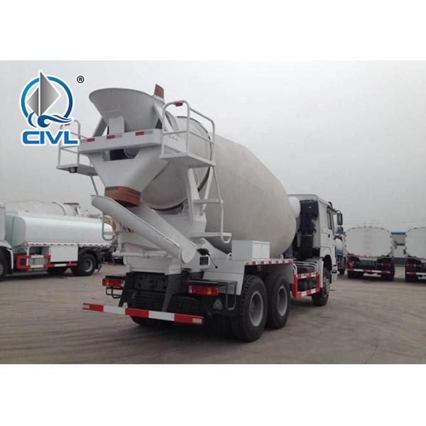 White Concrete Mixing Equipment  Sinotruk 6M3 Mixer Tank Truck 6x4 White Color With Italy Pto