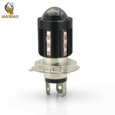 White Yellow Doule Color LED Motorcycle Lamp H4 Headlight MINI Driving Bulb