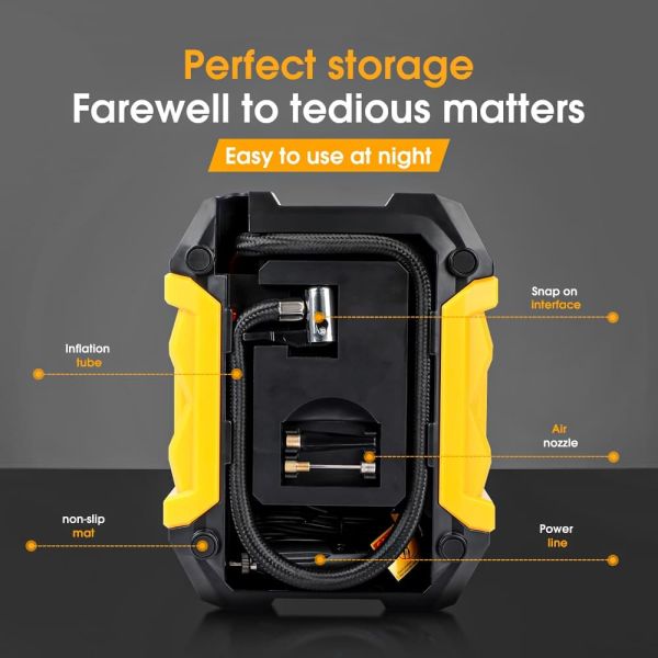 Smart Digital Car Tire Inflator DC 12V Portable Emergency Air Compressor