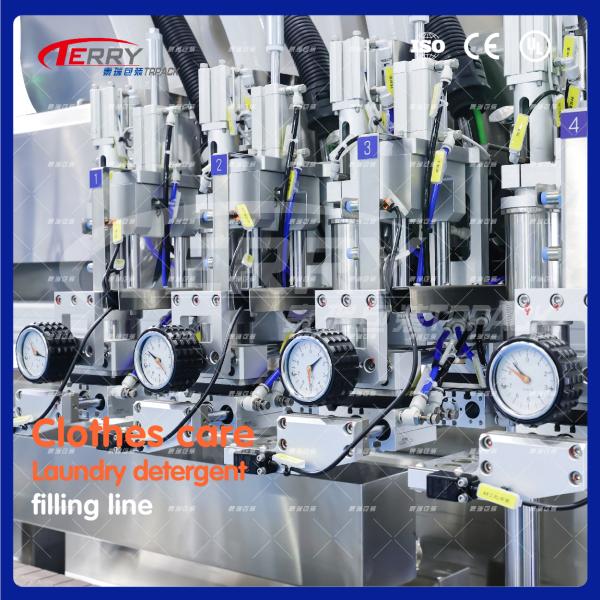 8 Heads Dishwashing Liquid Filling Machine Air Consumption 100L/Min