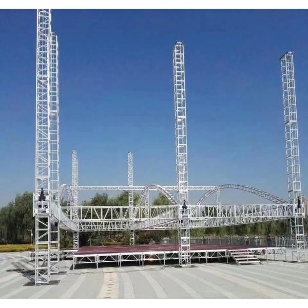 Silver Aluminum Roof Truss System , Square Portable Stage Truss