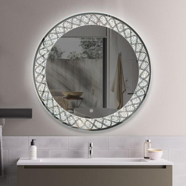 Round Smart Bathroom Led Mirror Anti Fog Bathroom Magnifying Mirror 12V Voltage