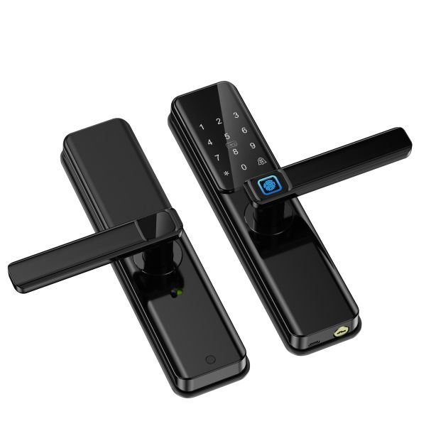 Tuya App Smart Fingerprint & Key Home Security Door Lock Polished Digital Intelligent Electric Smart Lock for Your Home System