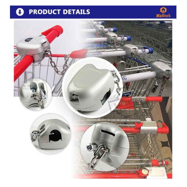 Supermercado Carro de compras Cerradura de monedas de zinc