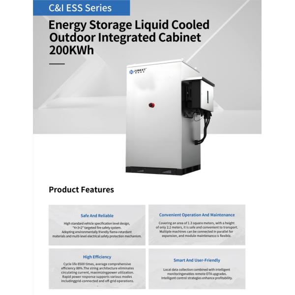 Outdoor High Voltage Energy Storage System Cabinet 30-60 Kwh 40-50 Kw Air & Liquid Cooling Lifepo4 Battery Type 200Kwh ESS