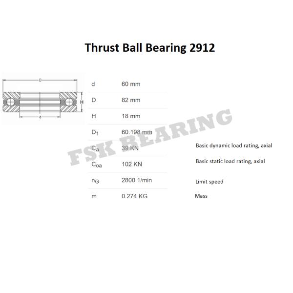One Way 2912 2913 2914 Thrust Ball Bearings Single Direction Gcr15 Chrome Steel