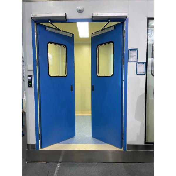 Огнеупорная стальная двойная дверь в чистую комнату, больничная экстренная дверь стандарты GMP