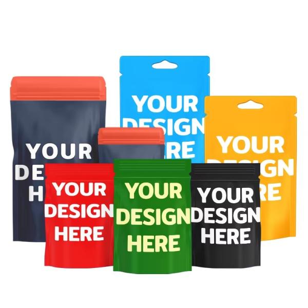 Custom Design UV 3.5g/7g/1oz/1lb Exit Edibles Clear Window Mylar Bags