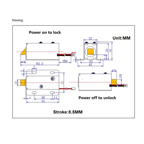 U1054-2 DC 12V 24V Normally Open Push Pull Electric Solenoid Cabinet Lock