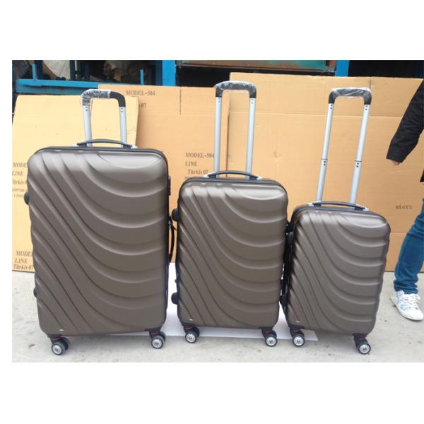 4 Wheel Carry On ABS Trolley Luggage , Lightweight 3 Pcs Luggage Travel Set Bag