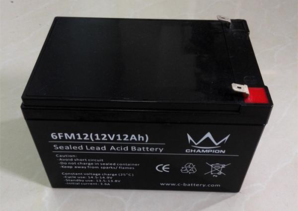 Bateria acidificada ao chumbo 12v 12ah do ciclo profundo da taxa alta de AGM no preto