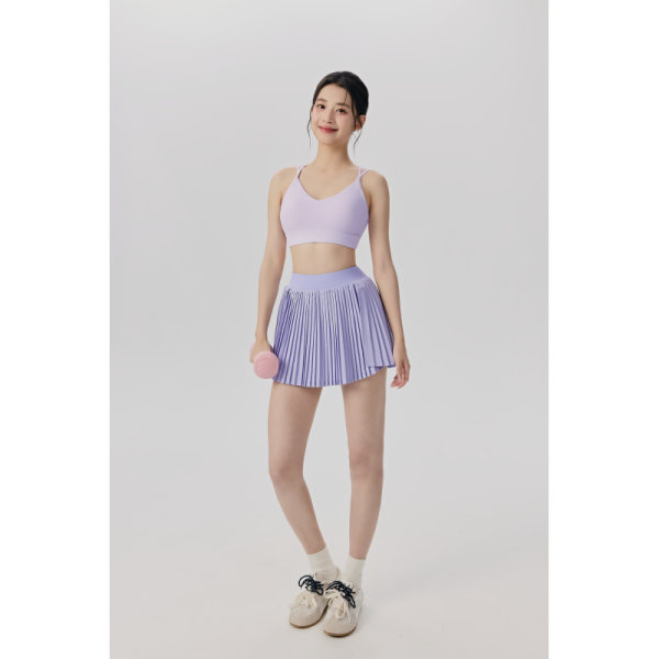 Cream Double Strap V-Neck Sports Bra for Yoga and Fitness with Soft Breathable Fabric Support
