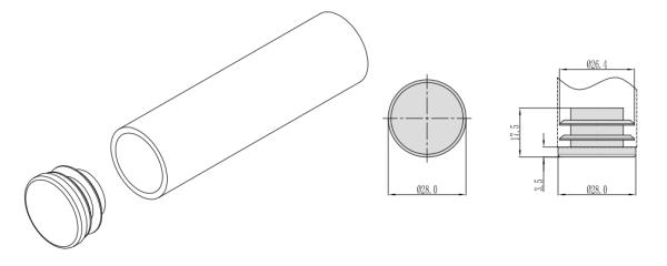 DY-01 エンドキャップ 0.8-1.2mm 厚さのスリーンパイプチューブ