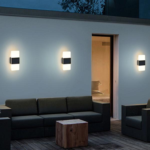 Акриловые светодиоды для наружной стенки Сконс светодиодные солнечные лампы холодное белое свечение