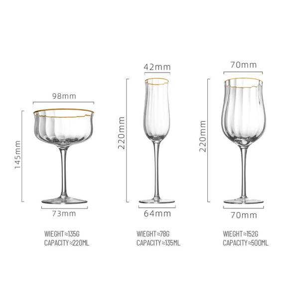 Bulk Wholesale Custom Logo 8-12OZ Lead Free Crystal Wedding Goblets Durable Clear & Dishwasher-Safe