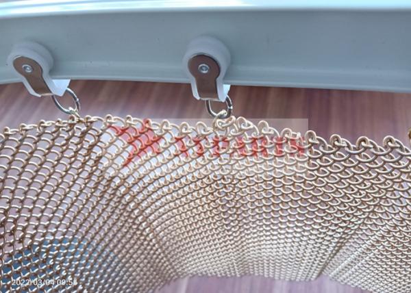 Stainless Steel 6x6mm Aperture Metal Mesh Drapery Used As Shower Curtain