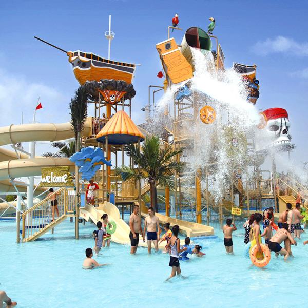 Outdoor Water Attraction Park Water Games Equipment Kids Play Accessories Fiberglass Slides
