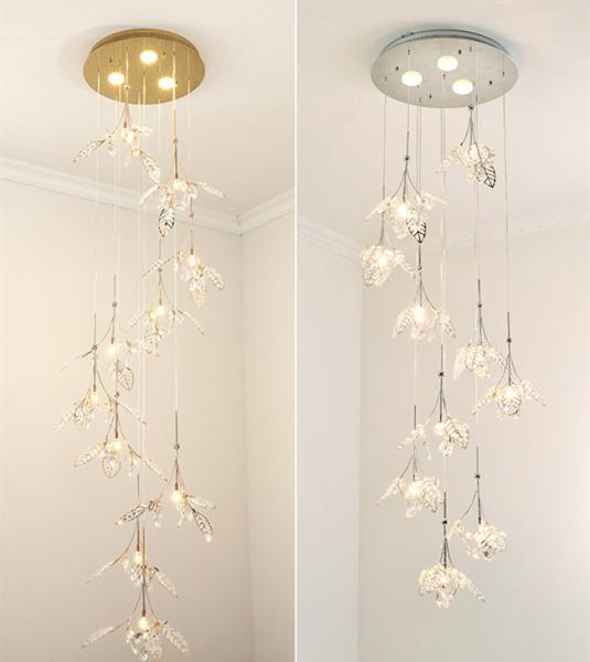 Living Room Contemporary Crystal Pendant Light Dia 32cm AC265V