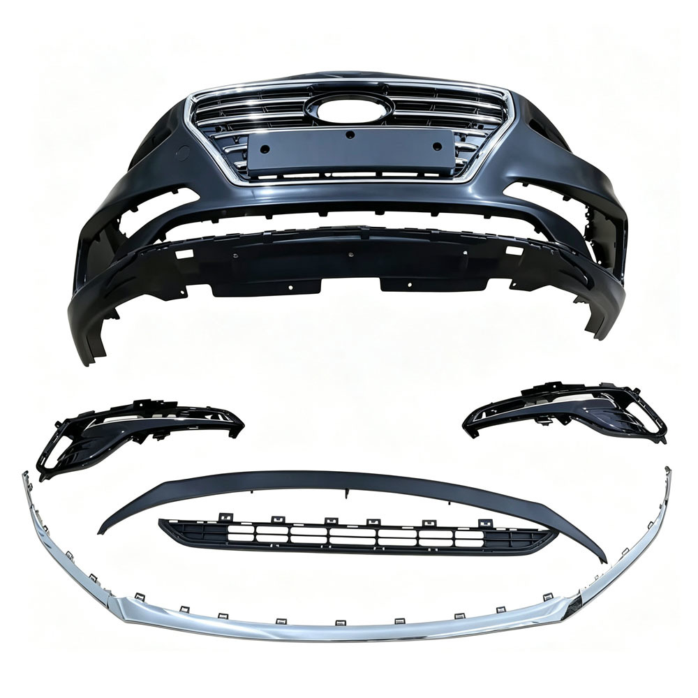 Complete Front Bumper Assembly Fit Hyundai Grandeur IG Azera 2017-2019 Aftermarket Front Fascia Replacement Kit With Grille Trim Brackets
