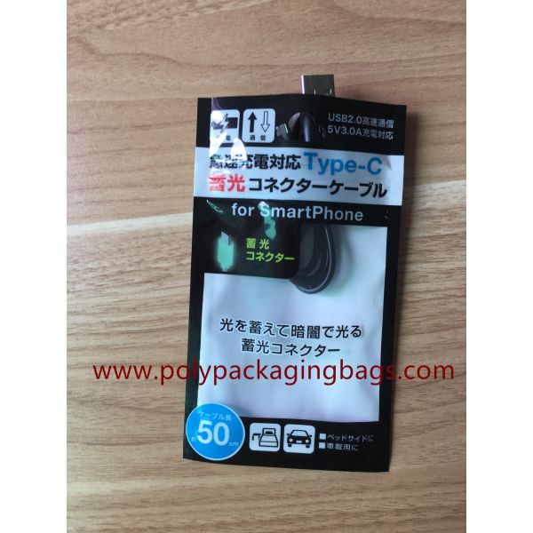 Universal Plastic Zipper Bag For Cable Retail / Car Charging Line