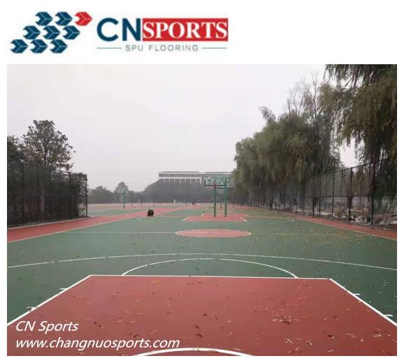153 Tensile Elongation Synthetic Basketball Court Flooring Flame Retardant