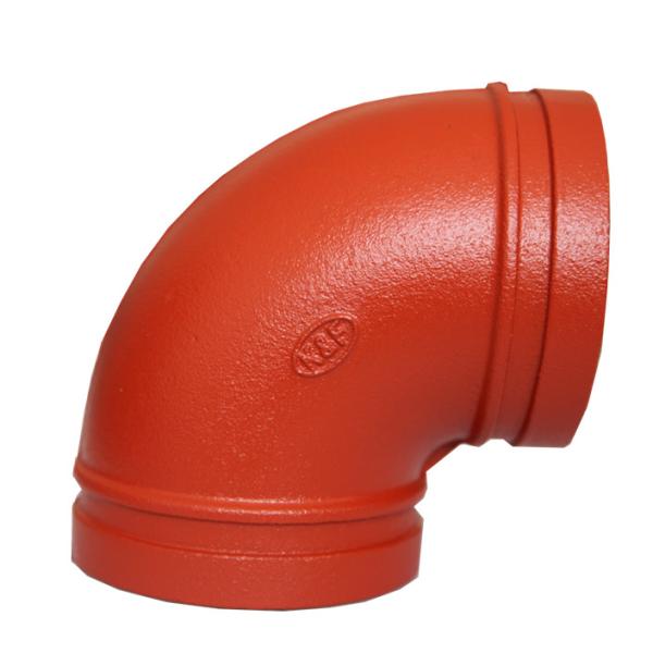 Heavy Ductile Iron Grooved Pipe Fittings 90 Degree Pipe Elbow Electroplated Surface