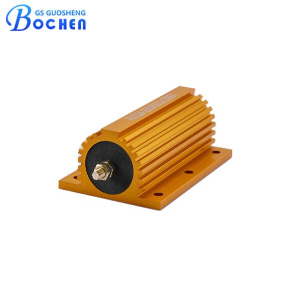 RX24 250W 50ohm 5% Tolerance Wirewound Resistor with Gold Anodized Aluminum Shell for Industrial-Grade 6063 Aluminum Applications