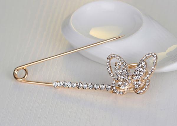 Alloy Material Butterfly Breastpin / Scarf Buckle , Trendy Metal Craft Ornaments