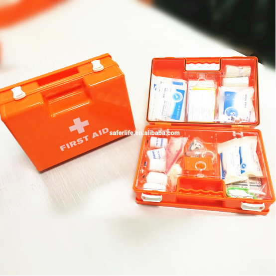 1-10 Person First Aid Kit Wall Mounted With Bracket Office Industrial 14 Pieces
