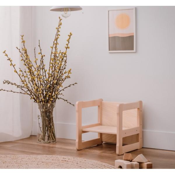 Customized Logo Space Saving Function 202406 Montessori Wooden Multi-functional Chair