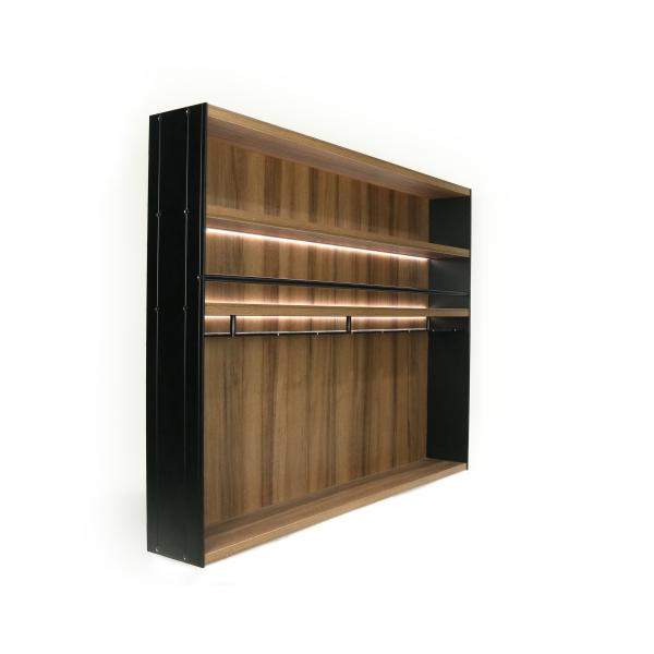 12 Hook Rustic Wall Mounted Kitchen Wood Rack 60X60X50cm