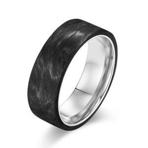 Anillos de boda de fibra de carbono forjada con polvo de oro: el regalo perfecto