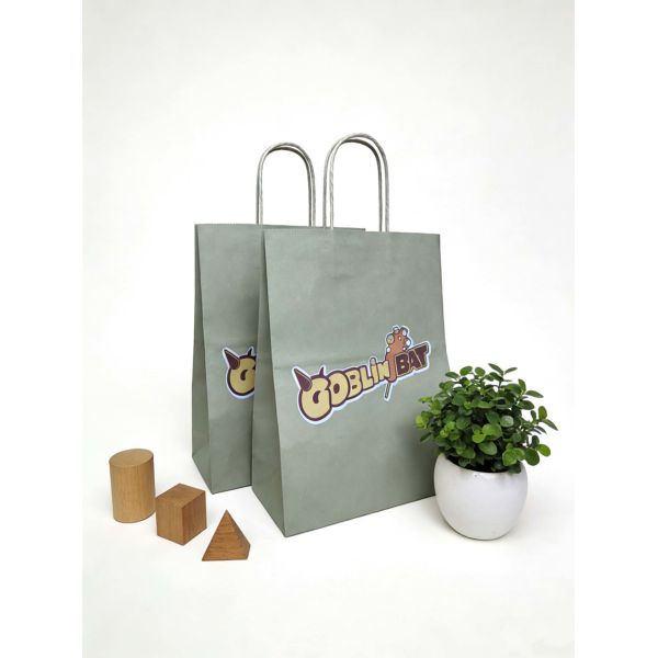 Customized Disposable Kraft Paper Twisted  Handle Bag Printing MOQ 50000 Pieces Take Away Bag