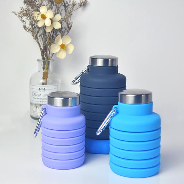 Запасенные бутылки с водой бутылки с водой 500ml Eco силикона дружелюбные складные