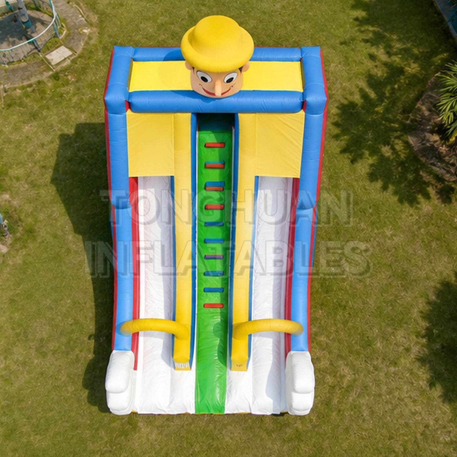 Custom Puppet Theme Inflatable Double Lane Slide for Commercial Rental and Family Entertainment