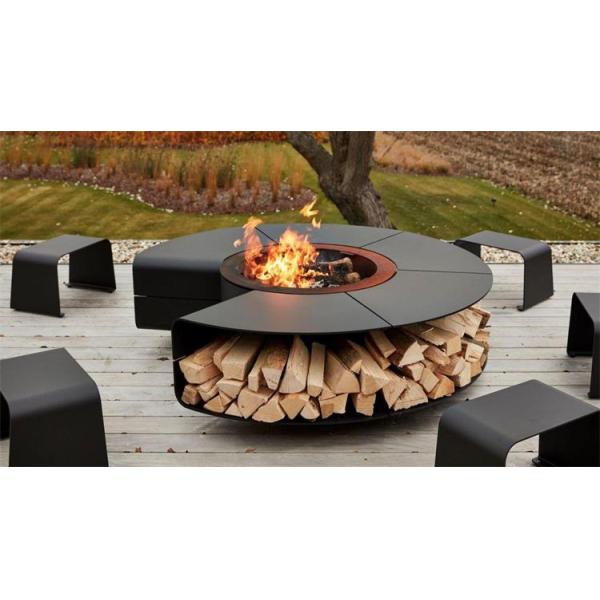 Многофункциональная нул таблиц держателя древесины хранения швырка Corten ямы огня стальных