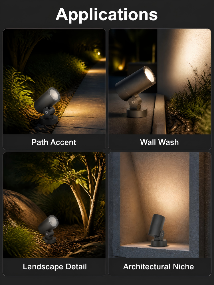 3‑6W Knob Adjustable Wall Mount LED Cylinder Spotlight IP65 Waterproof Wall Accent Light