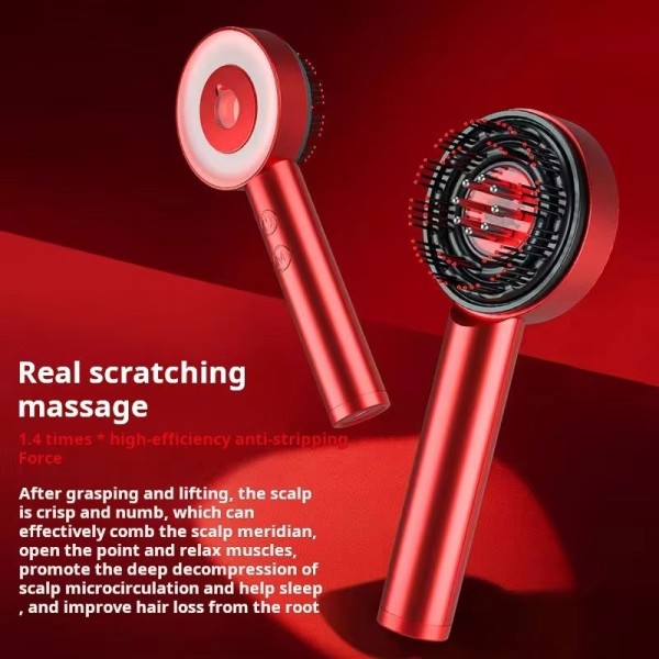 Stimulate Hair Growth Vibration Massage Comb Plastic Red Light Therapy Thinning Hair Treatment Scalp Massaging Brush 1500mAh