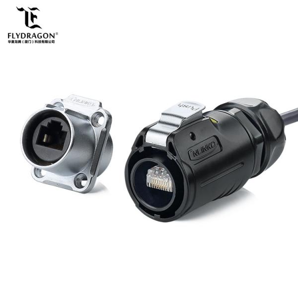 Black Plastic RJ45 Connecter Cat5e Outdoor Waterproof Ethernet Cable PBT Plug Hot sale 8 Core Connector For Signal