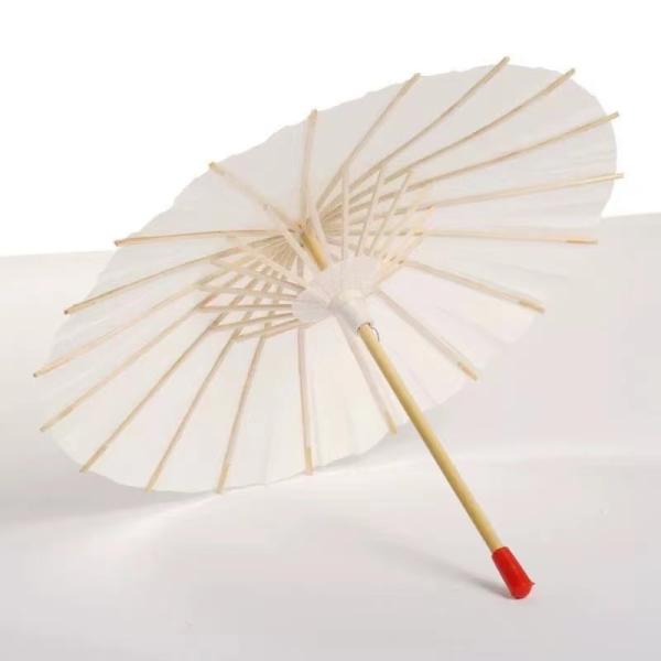 Handmade Props White Japanese Paper Umbrella with Customized Designs Logo Printing