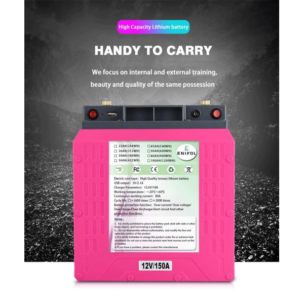 Portable 12V Lithium Battery 30ah 50ah 80ah 100ah Solar Power Battery Pack For Camping