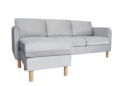 Reversible Ottoman Sectional Fabric Sofa Set Velvet Cover Fabric Modular Couch
