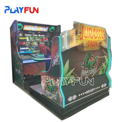 Playfun Kids Coin Operado em movimento completo Jurassic Park Simulator Arcade Video Shootings de armas de fogo Game Machine Indoor Park Elec