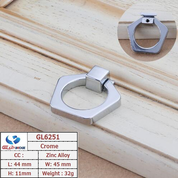 Brush Brass Hidden Drawer Pulls Kitchen Cabinet Knobs / Closet  Square ring Pulls  Furniture Fittings