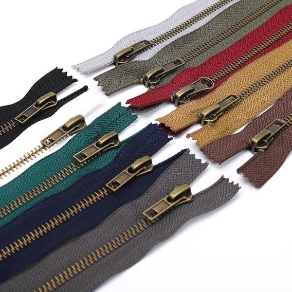 #5 Metal Zipper With Close End, Ant Brass Color For Clothes