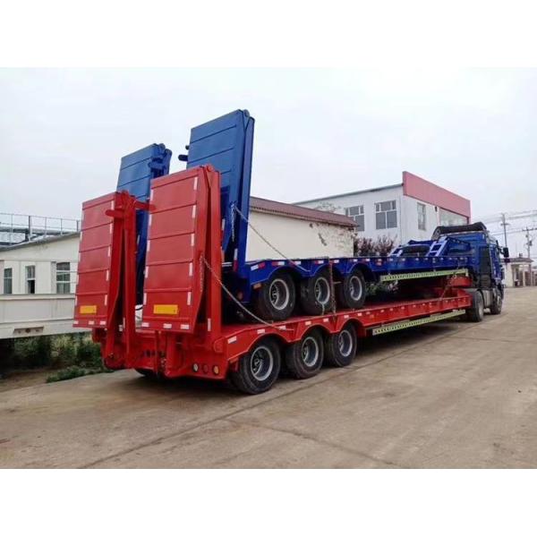 HOWO Lowboy 3 Axle 60t 70t 80t Heavy Duty Hydraulic Gooseneck Detachable Low Loader Truck/Lowbed/ Lowboy Low Bed Semi Trailer