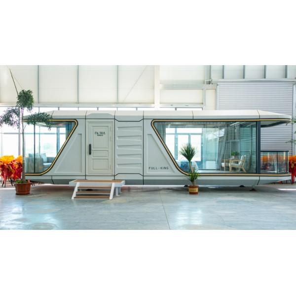 FULL KING B7 Prefabricado Villa al aire libre Móvil Modular Capsula Sala Espacio comercial Capsula prefabricada con balcón y cerradura de la puerta
